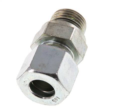 G 1/2'' Außengewinde x 14S Verzinkter Stahl-Schneidring gerade mit FKM-Dichtung 630 bar DIN 2353