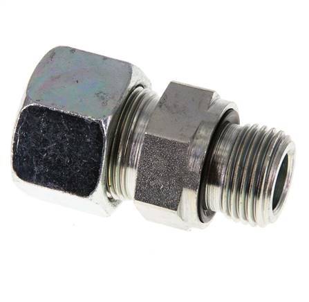 G 1/2'' Außengewinde x 16S Verzinkter Stahl-Schneidring gerade mit FKM-Dichtung 400 bar DIN 2353