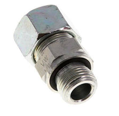 G 1/2'' Außengewinde x 16S Verzinkter Stahl-Schneidring gerade mit FKM-Dichtung 400 bar DIN 2353