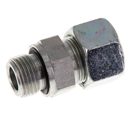 G 1/2'' Außengewinde x 16S Verzinkter Stahl-Schneidring gerade mit FKM-Dichtung 400 bar DIN 2353