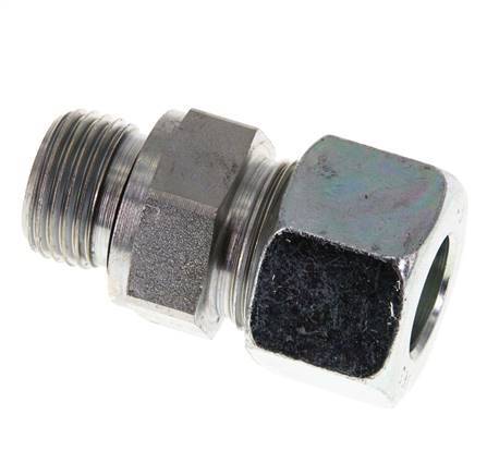 G 1/2'' Außengewinde x 16S Verzinkter Stahl-Schneidring gerade mit FKM-Dichtung 400 bar DIN 2353