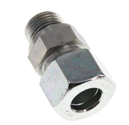 G 1/2'' Außengewinde x 16S Verzinkter Stahl-Schneidring gerade mit FKM-Dichtung 400 bar DIN 2353