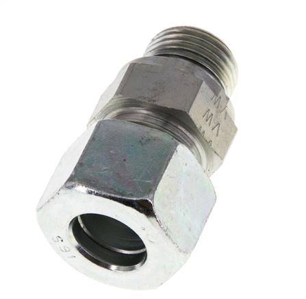 G 1/2'' Außengewinde x 16S Verzinkter Stahl-Schneidring gerade mit FKM-Dichtung 400 bar DIN 2353
