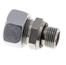 G 1/2'' Außengewinde x 18L Verzinkter gerader Schneidring aus Stahl mit FKM-Dichtung 315 bar DIN 2353