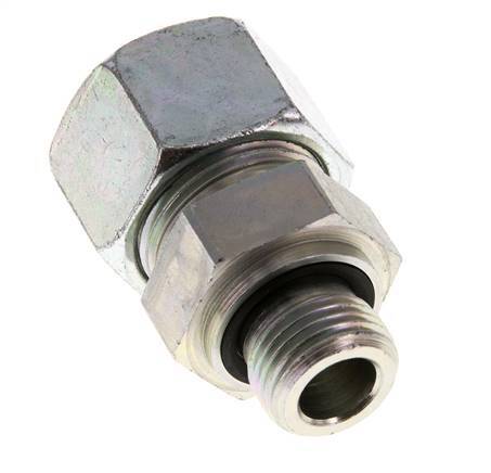 G 1/2'' Außengewinde x 20S Verzinkter gerader Stahlschneidring mit FKM-Dichtung 400 bar DIN 2353