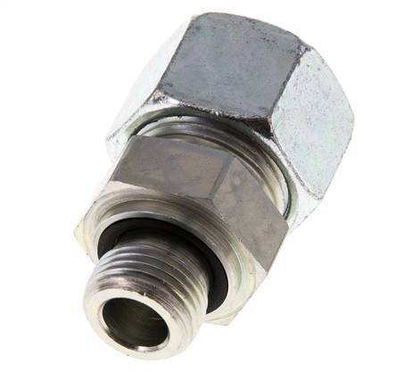 G 1/2'' Außengewinde x 20S Verzinkter gerader Stahlschneidring mit FKM-Dichtung 400 bar DIN 2353