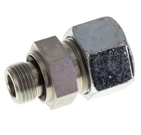 G 1/2'' Außengewinde x 20S Verzinkter gerader Stahlschneidring mit FKM-Dichtung 400 bar DIN 2353