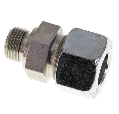 G 1/2'' Außengewinde x 20S Verzinkter gerader Stahlschneidring mit FKM-Dichtung 400 bar DIN 2353