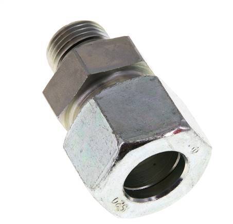 G 1/2'' Außengewinde x 20S Verzinkter gerader Stahlschneidring mit FKM-Dichtung 400 bar DIN 2353