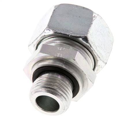 G 1/2'' Außengewinde x 22L Verzinkter gerader Schneidring aus Stahl mit FKM-Dichtung 160 bar DIN 2353