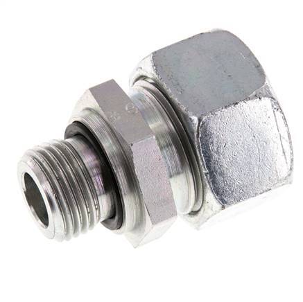 G 1/2'' Außengewinde x 22L Verzinkter gerader Schneidring aus Stahl mit FKM-Dichtung 160 bar DIN 2353