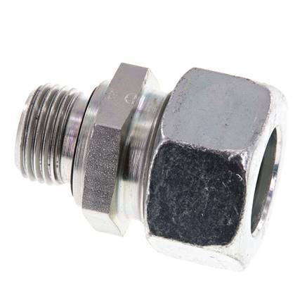 G 1/2'' Außengewinde x 22L Verzinkter gerader Schneidring aus Stahl mit FKM-Dichtung 160 bar DIN 2353