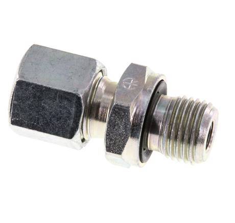 G 1/4'' Male x 8L Zinc plated Steel Straight Cutting Ring with FKM Seal 315 Bar DIN 2353 [2 Pieces]