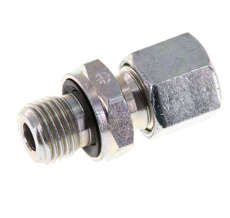 G 1/4'' Male x 8L Zinc plated Steel Straight Cutting Ring with FKM Seal 315 Bar DIN 2353 [2 Pieces]