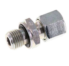 G 1/4'' Male x 8L Zinc plated Steel Straight Cutting Ring with FKM Seal 315 Bar DIN 2353 [2 Pieces]