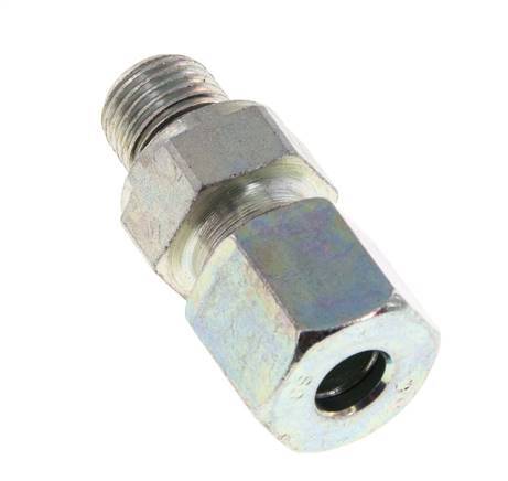 G 1/4'' Male x 8S Zinc plated Steel Straight Cutting Ring with FKM Seal 630 Bar DIN 2353 [2 Pieces]