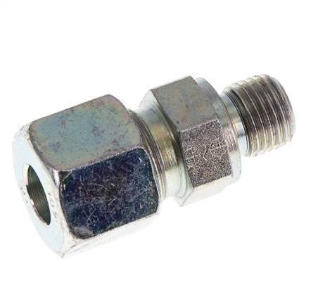 G 1/4'' Außengewinde x 10S Verzinkter Stahl-Schneidring gerade mit FKM-Dichtung 630 bar DIN 2353