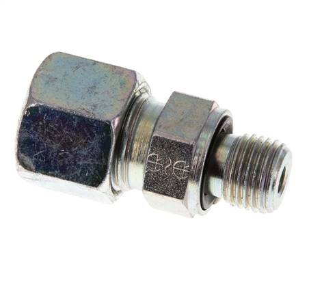 G 1/4'' Außengewinde x 10S Verzinkter Stahl-Schneidring gerade mit FKM-Dichtung 630 bar DIN 2353