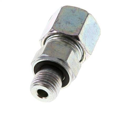 G 1/4'' Außengewinde x 10S Verzinkter Stahl-Schneidring gerade mit FKM-Dichtung 630 bar DIN 2353