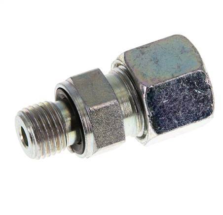 G 1/4'' Außengewinde x 10S Verzinkter Stahl-Schneidring gerade mit FKM-Dichtung 630 bar DIN 2353