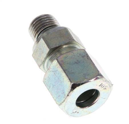 G 1/4'' Außengewinde x 10S Verzinkter Stahl-Schneidring gerade mit FKM-Dichtung 630 bar DIN 2353