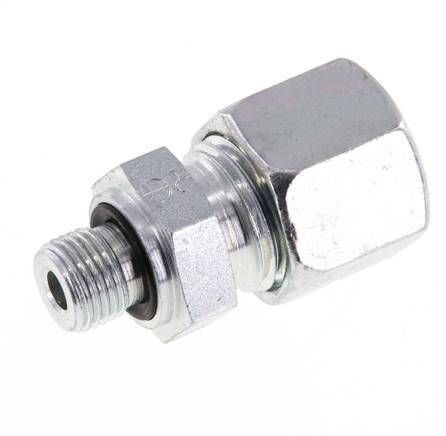 G 1/8'' Außengewinde x 10L Verzinkter gerader Schneidring aus Stahl mit FKM-Dichtung 315 bar DIN 2353