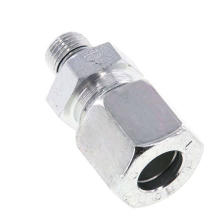 G 1/8'' Außengewinde x 10L Verzinkter gerader Schneidring aus Stahl mit FKM-Dichtung 315 bar DIN 2353