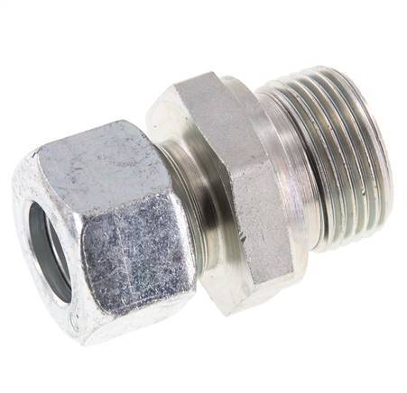 G 3/4'' Außengewinde x 15L Verzinkter gerader Schneidring aus Stahl mit FKM-Dichtung 315 bar DIN 2353