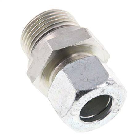 G 3/4'' Außengewinde x 15L Verzinkter gerader Schneidring aus Stahl mit FKM-Dichtung 315 bar DIN 2353