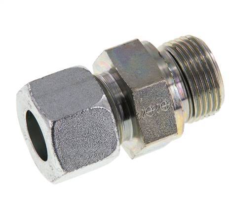 G 3/4'' Außengewinde x 16S Verzinkter gerader Schneidring aus Stahl mit FKM-Dichtung 400 bar DIN 2353