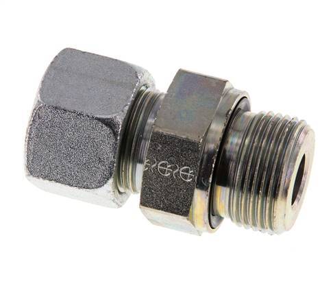 G 3/4'' Außengewinde x 16S Verzinkter gerader Schneidring aus Stahl mit FKM-Dichtung 400 bar DIN 2353