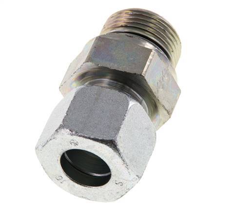 G 3/4'' Außengewinde x 16S Verzinkter gerader Schneidring aus Stahl mit FKM-Dichtung 400 bar DIN 2353