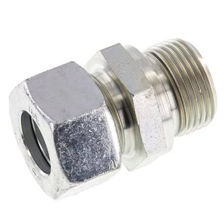 G 3/4'' Außengewinde x 18L Verzinkter gerader Schneidring aus Stahl mit FKM-Dichtung 315 bar DIN 2353