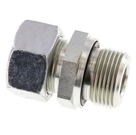 G 3/4'' Außengewinde x 18L Verzinkter gerader Schneidring aus Stahl mit FKM-Dichtung 315 bar DIN 2353