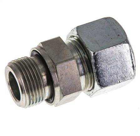 G 3/4'' Außengewinde x 20S Verzinkter gerader Schneidring aus Stahl mit FKM-Dichtung 400 bar DIN 2353