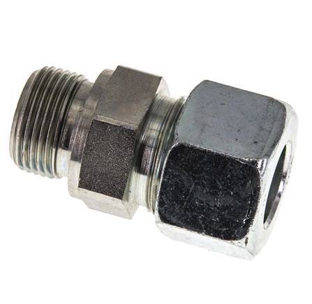 G 3/4'' Außengewinde x 20S Verzinkter gerader Schneidring aus Stahl mit FKM-Dichtung 400 bar DIN 2353