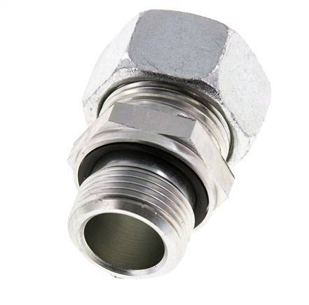 G 3/4'' Außengewinde x 22L Verzinkter gerader Schneidring aus Stahl mit FKM-Dichtung 160 bar DIN 2353