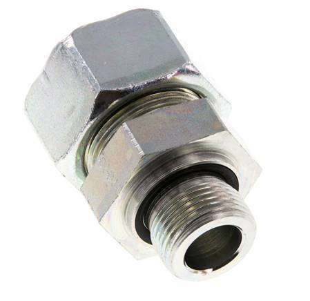 G 3/4'' Außengewinde x 25S Verzinkter gerader Schneidring aus Stahl mit FKM-Dichtung 400 bar DIN 2353