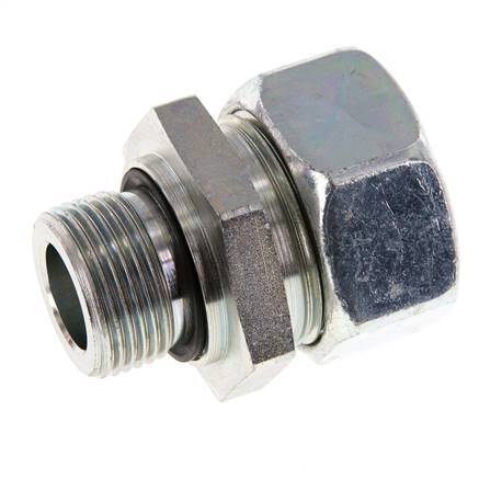 G 3/4'' Außengewinde x 28L Verzinkter gerader Schneidring aus Stahl mit FKM-Dichtung 160 bar DIN 2353