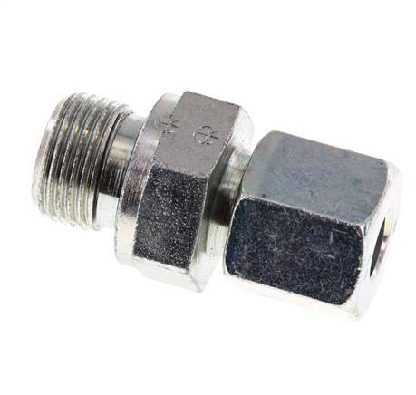 G 3/8'' Außengewinde x 8S Verzinkter Stahl-Schneidring gerade mit FKM-Dichtung 630 bar DIN 2353