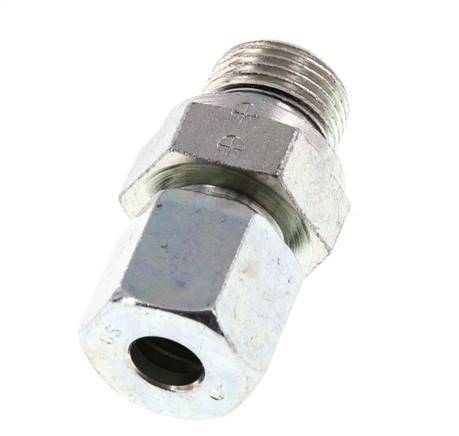 G 3/8'' Außengewinde x 8S Verzinkter Stahl-Schneidring gerade mit FKM-Dichtung 630 bar DIN 2353