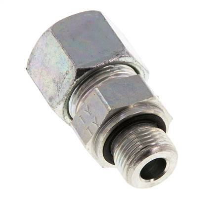 G 3/8'' Außengewinde x 14S Verzinkter Stahl-Schneidring gerade mit FKM-Dichtung 630 bar DIN 2353