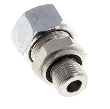 G 3/8'' Außengewinde x 15L Verzinkter gerader Schneidring aus Stahl mit FKM-Dichtung 315 bar DIN 2353