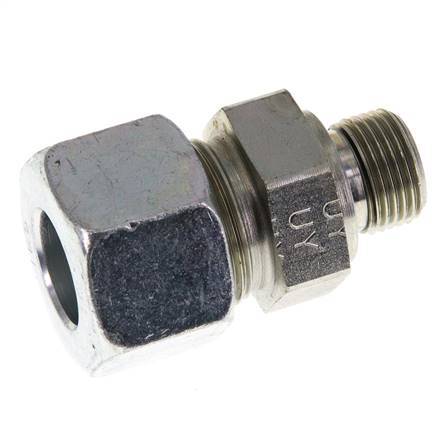 G 3/8'' Male x 16S Zinc plated Steel Straight Cutting Ring with FKM Seal 400 Bar DIN 2353