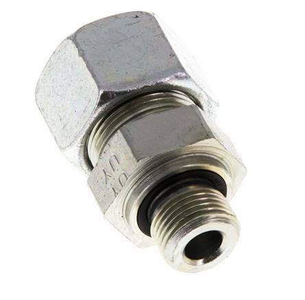 G 3/8'' Außengewinde x 16S Verzinkter gerader Schneidring aus Stahl mit FKM-Dichtung 400 bar DIN 2353