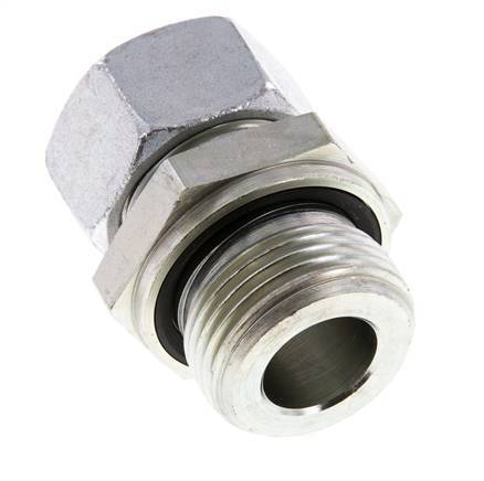 G 1'' Außengewinde x 22L Verzinkter gerader Schneidring aus Stahl mit FKM-Dichtung 160 bar DIN 2353