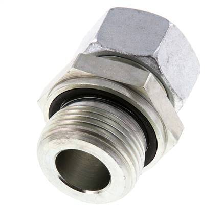 G 1'' Außengewinde x 22L Verzinkter gerader Schneidring aus Stahl mit FKM-Dichtung 160 bar DIN 2353