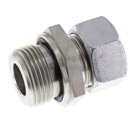 G 1'' Außengewinde x 22L Verzinkter gerader Schneidring aus Stahl mit FKM-Dichtung 160 bar DIN 2353