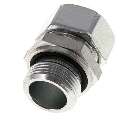 G 1'' Außengewinde x 28L Verzinkter gerader Schneidring aus Stahl mit FKM-Dichtung 160 bar DIN 2353