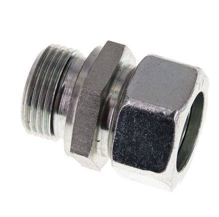 G 1'' Außengewinde x 28L Verzinkter gerader Schneidring aus Stahl mit FKM-Dichtung 160 bar DIN 2353